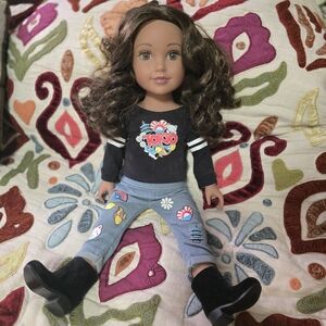 Journey Girl Stylish Doll with Black Top and Blue Jeans